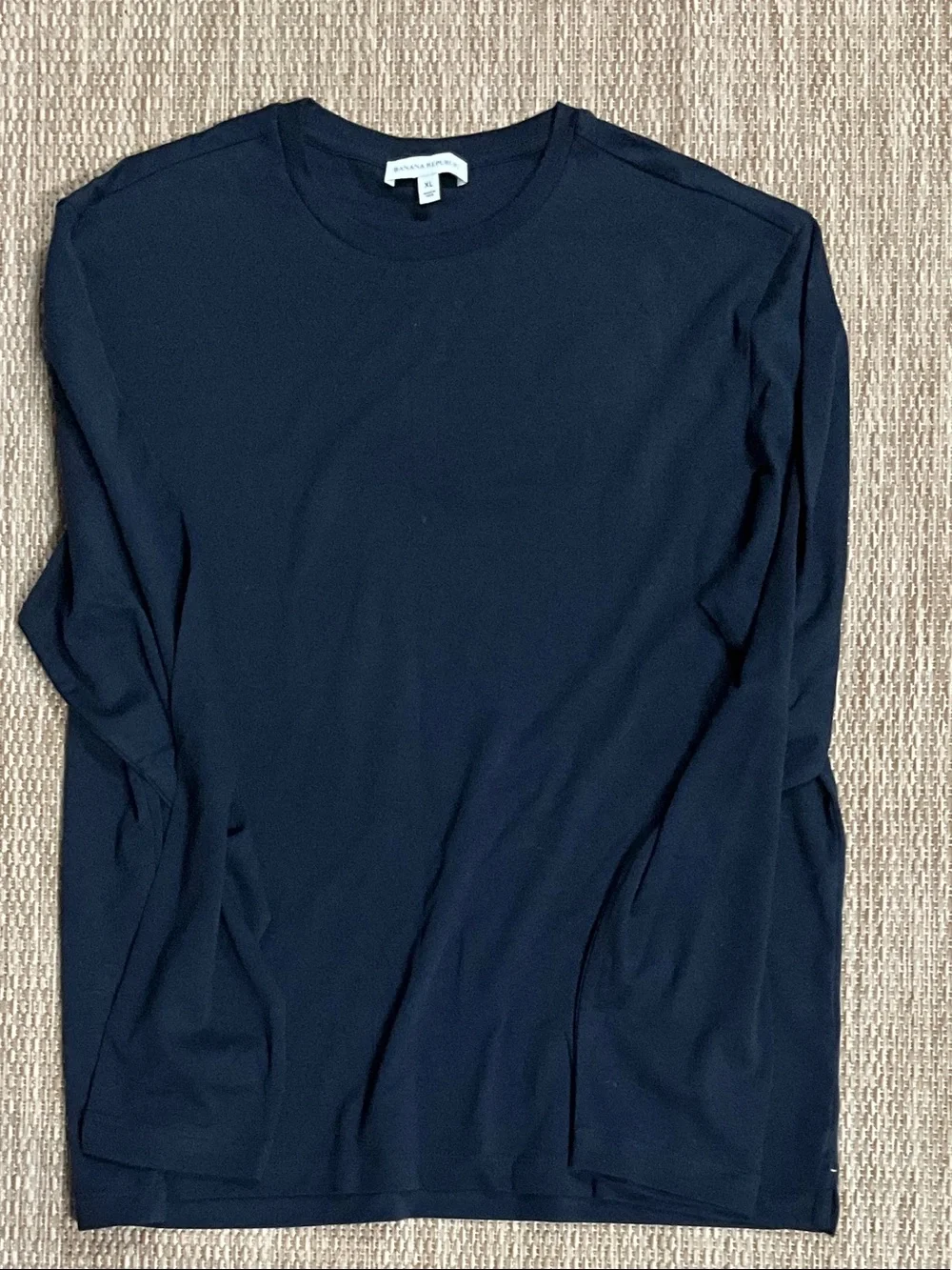 Banana Republic Men's Long-Sleeve Crewneck Shirt - Navy Blue